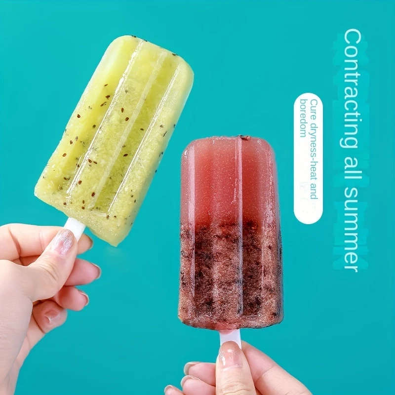 4-Pack Plastic Popsicle Molds DIY Ice Pop Maker With Durable PP Material Creative Ice Cream Stick Mo