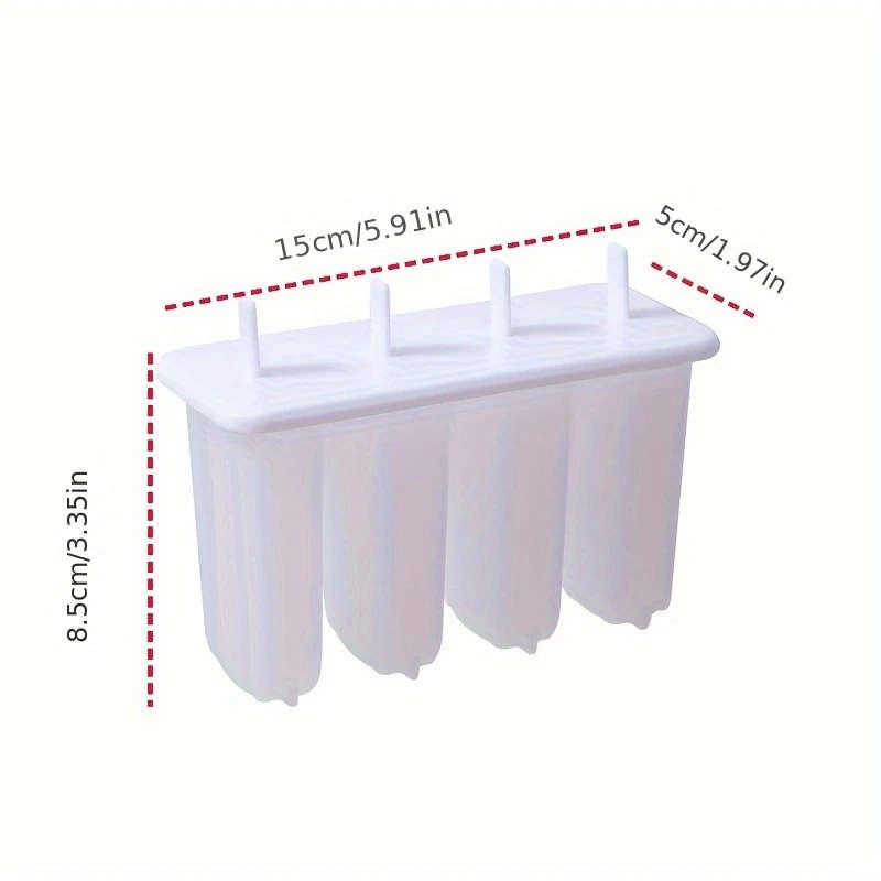 4-Pack Plastic Popsicle Molds DIY Ice Pop Maker With Durable PP Material Creative Ice Cream Stick Mo