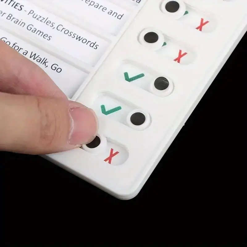 1pc Chore Chart Reusable Plastic Daily Task Board With Sliding Tabs Visual Self-Discipline Checklist