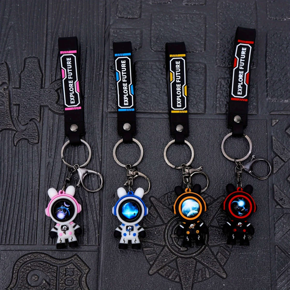 Durable Cute Silicone Lightning Bear Keychain Fashionable Backpack Key Charm Perfect Gift