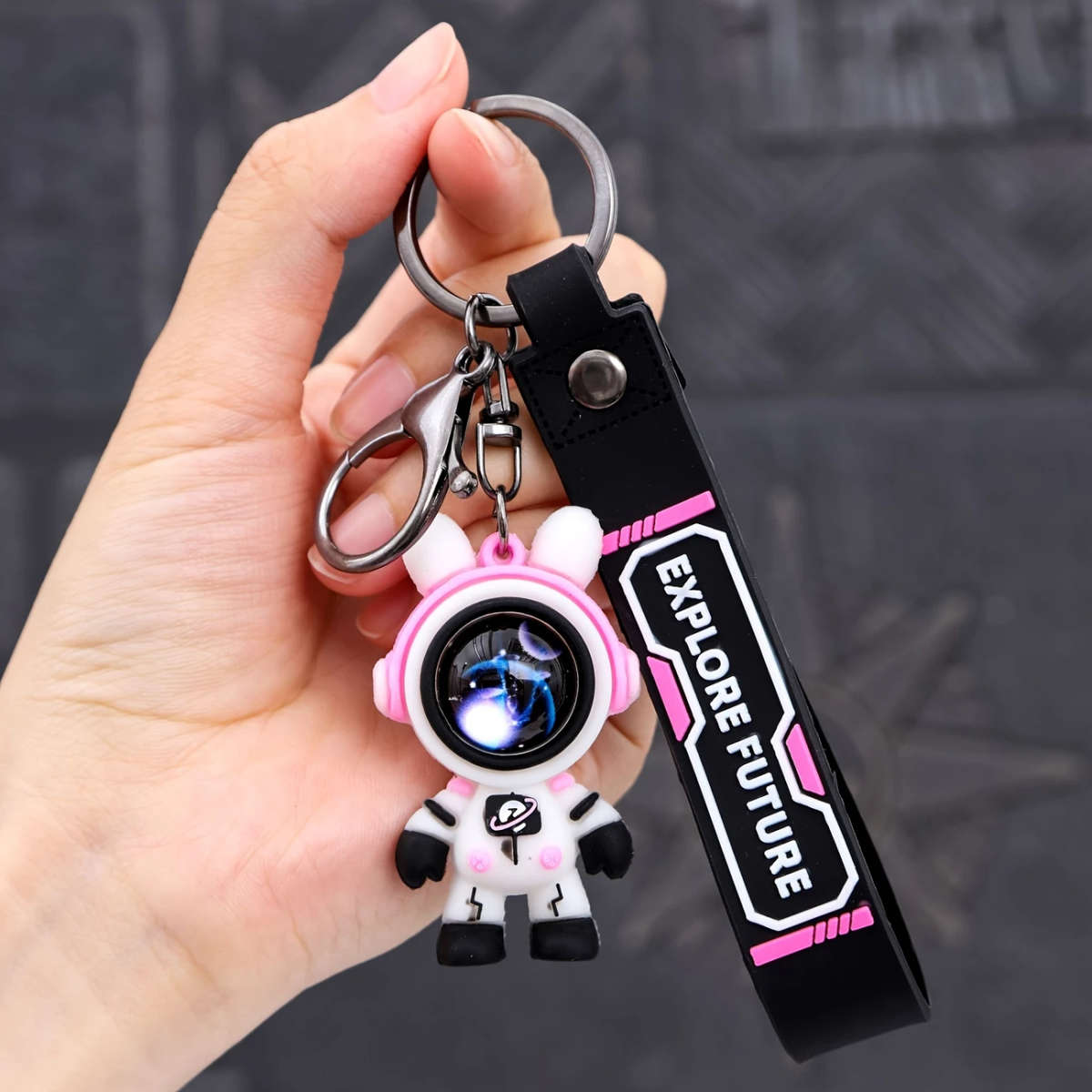 Durable Cute Silicone Lightning Bear Keychain Fashionable Backpack Key Charm Perfect Gift