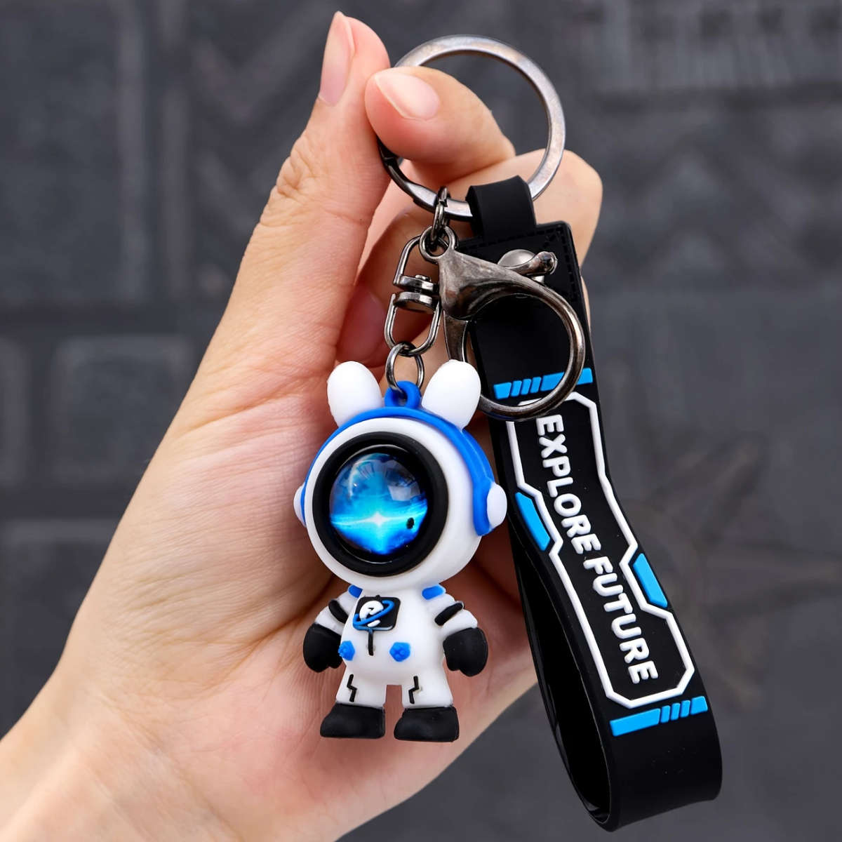 Durable Cute Silicone Lightning Bear Keychain Fashionable Backpack Key Charm Perfect Gift