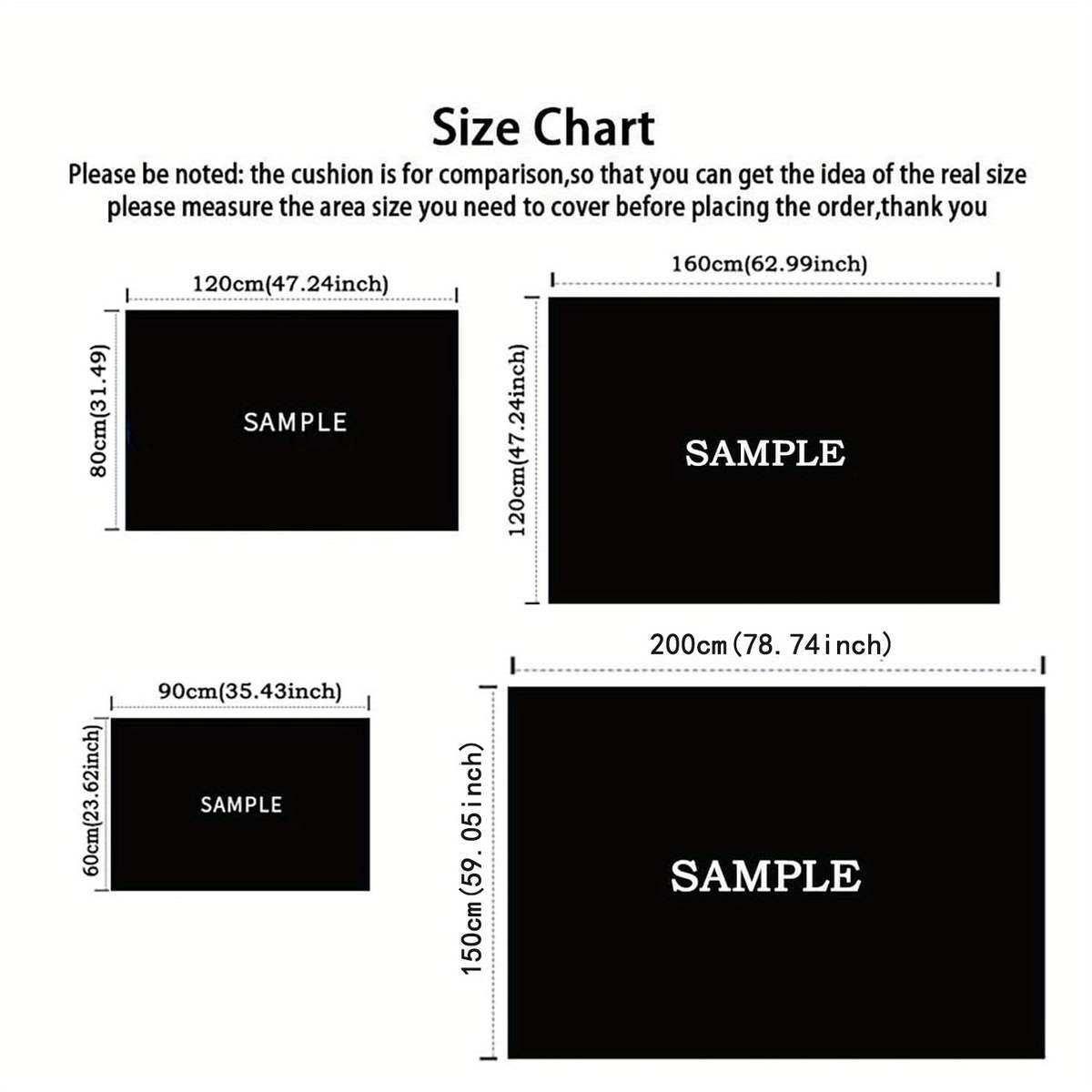 1Pc 47.24x62.99inch 120x160cm Floor Mat