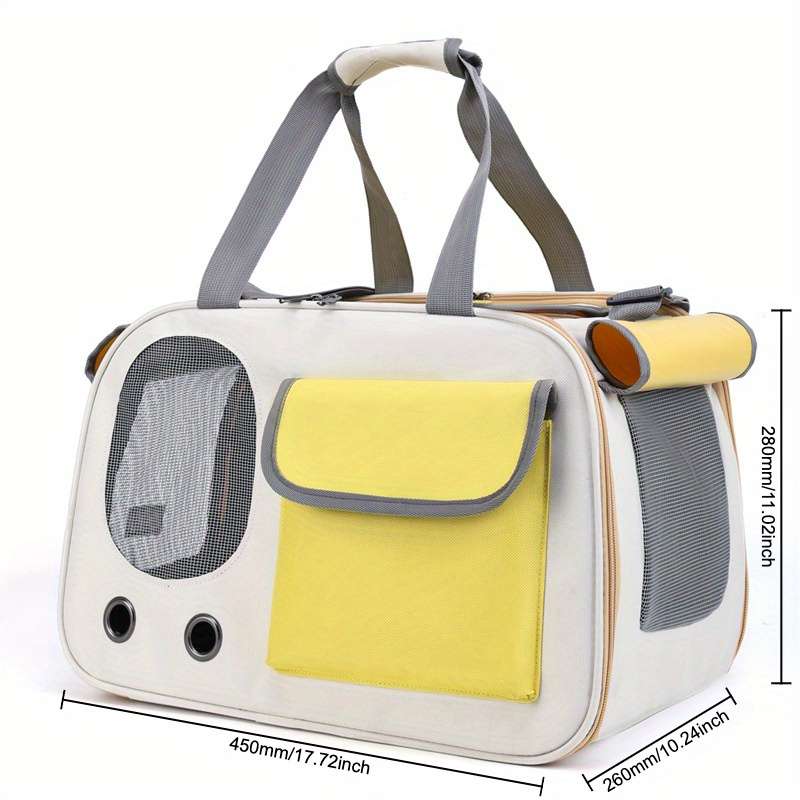 1pc Beige And Black a Pet Bag