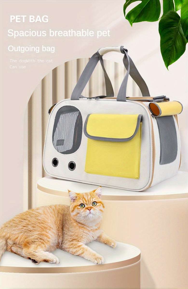 1pc Beige And Black a Pet Bag