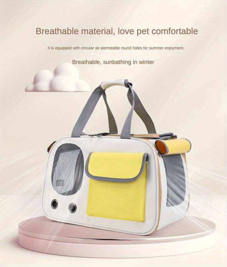 1pc Beige And Black a Pet Bag