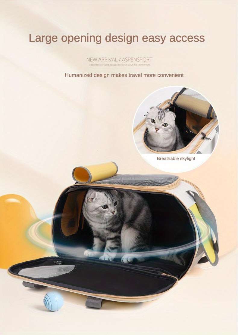 1pc Beige And Black a Pet Bag