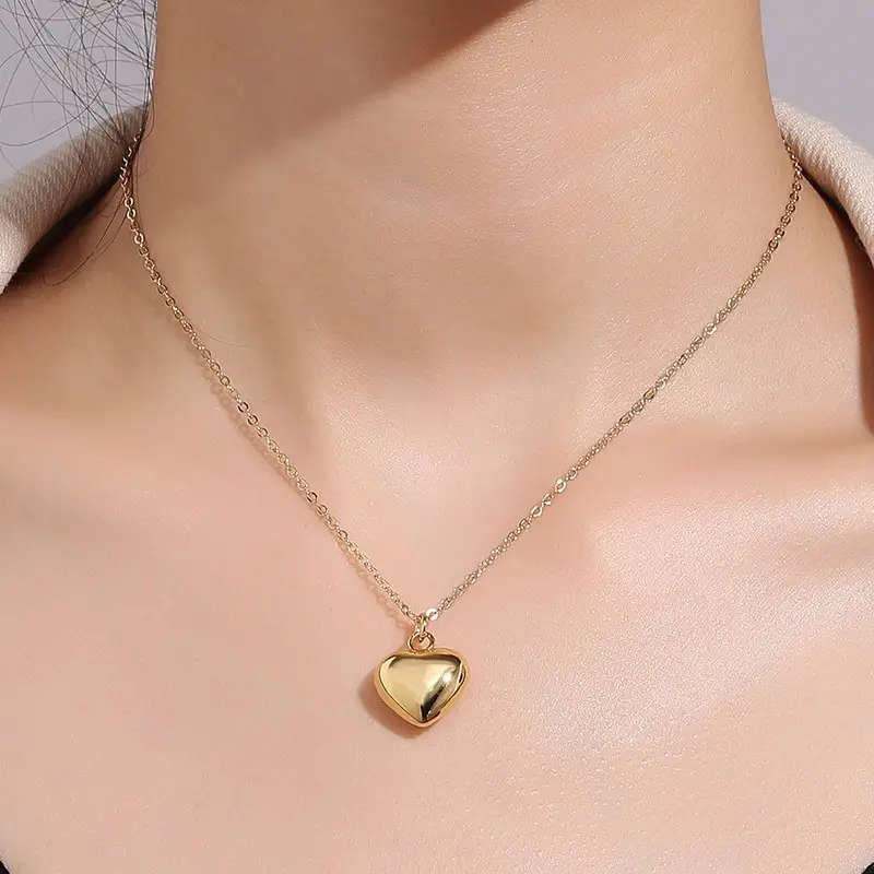 18K Golden-Plated Heart Pendant WITH Necklace