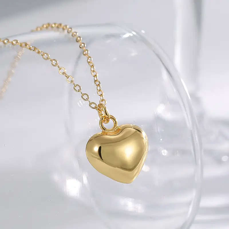 18K Golden-Plated Heart Pendant WITH Necklace