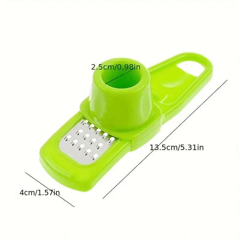 Multi-Purpose Manual Garlic Press and Grater, Plastic Garlic Mince Crusher with Ergonomic Handle