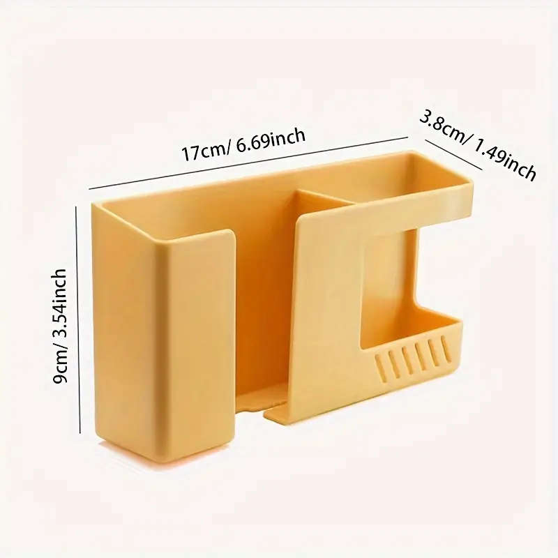 1pc Wall Mounted Storage Organizer Multifunctional Plastic Bracket for Remote Control Phone and Pers