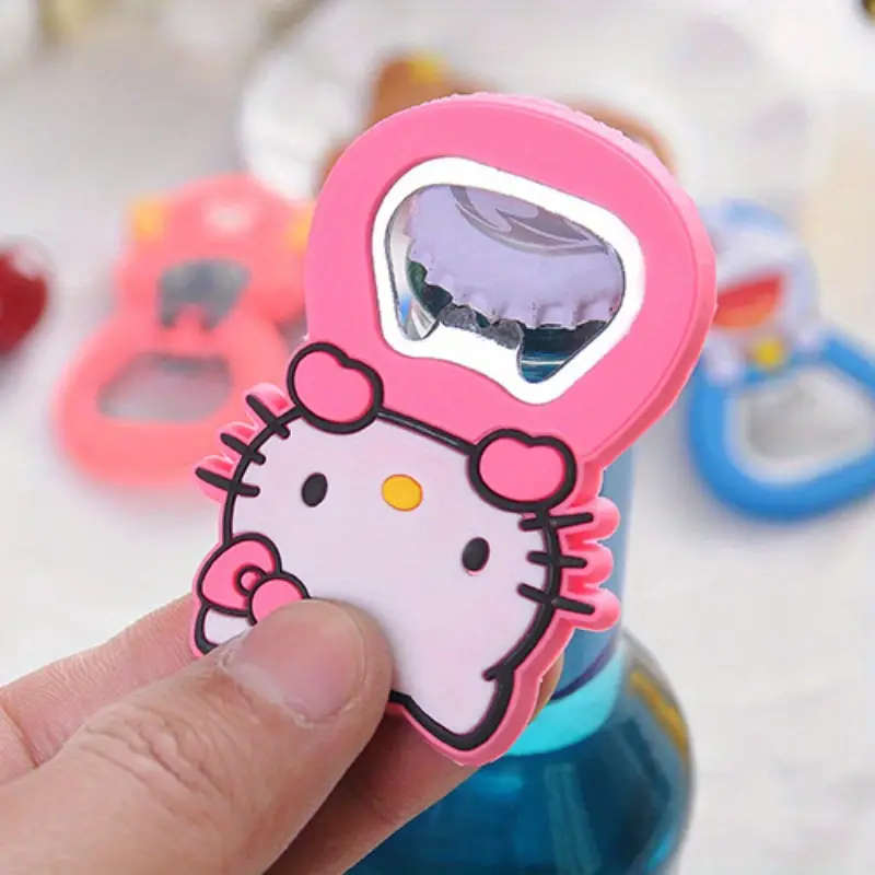 1pc Sanrio Hello Kitty Stainless Steel Bottle Opener Cute Cartoon Refrigerator Magnet Easy Grip Wine
