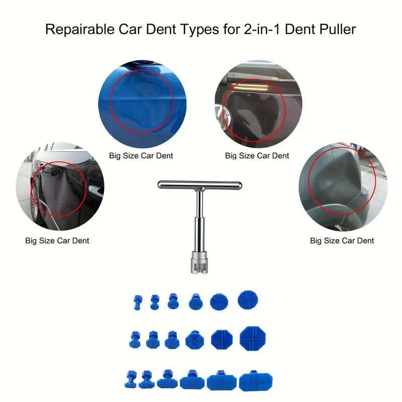 Car Dent Repair Puller with 18pcs Plastic Glue Tabs