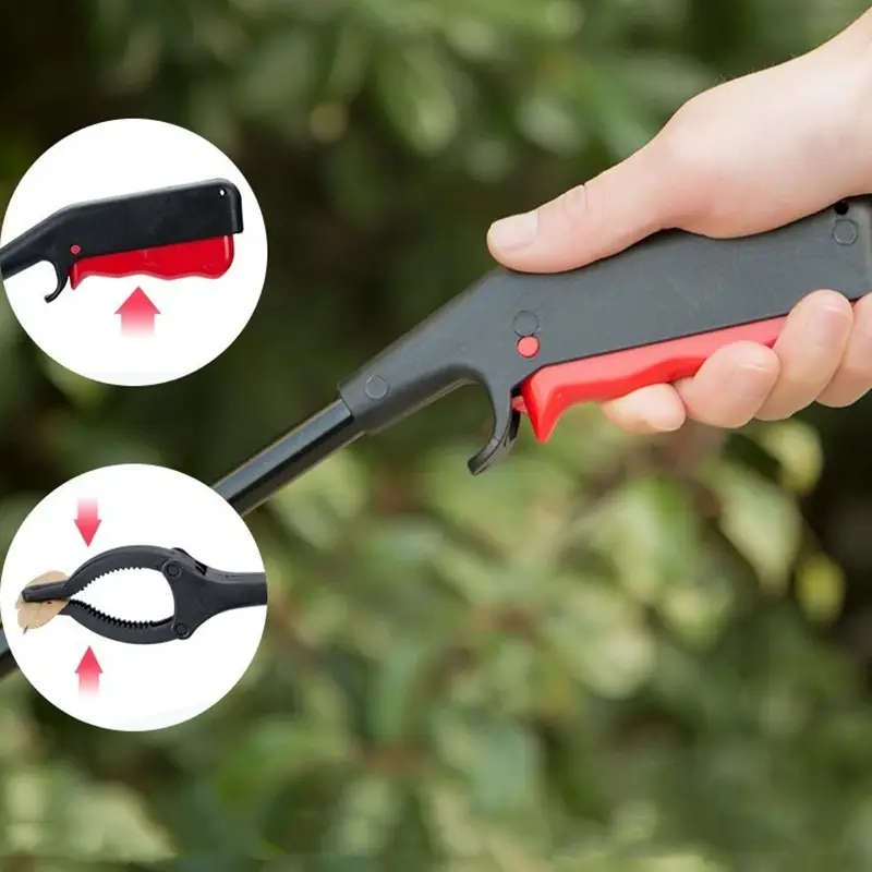 1Pc Long-Handled Iron Rod Garbage Pick-Up Clip