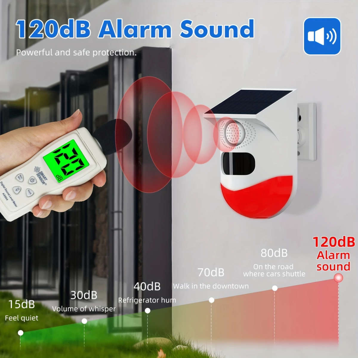 1pc High-Quality Solar-Powered Smart Alert System with Human Detector Advanced Outdoor Security for