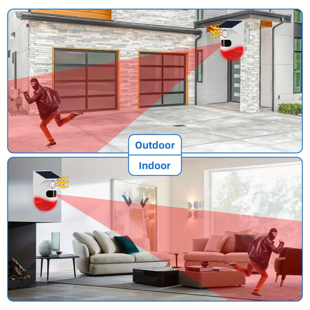 1pc High-Quality Solar-Powered Smart Alert System with Human Detector Advanced Outdoor Security for