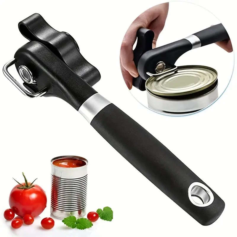 1pc Easy-Grip Stainless Steel Can Opener Effortless Opening Multifunctional Kitchen Gadget for Home