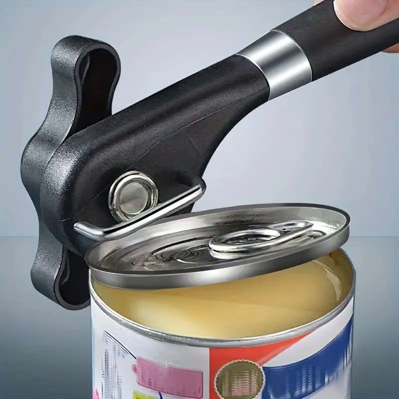 1pc Easy-Grip Stainless Steel Can Opener Effortless Opening Multifunctional Kitchen Gadget for Home