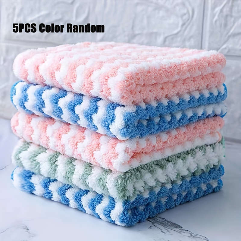 5pcs Ultra-Soft Microfiber Dish Cloths Super Absorbent Machine Washable Towels for Kitchen