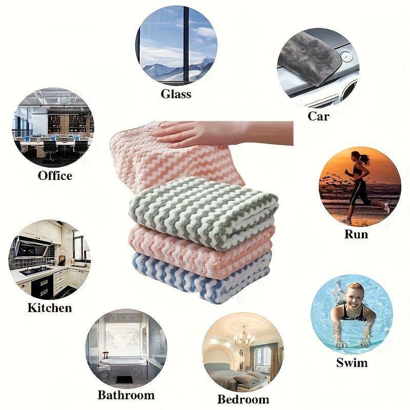 5pcs Ultra-Soft Microfiber Dish Cloths Super Absorbent Machine Washable Towels for Kitchen