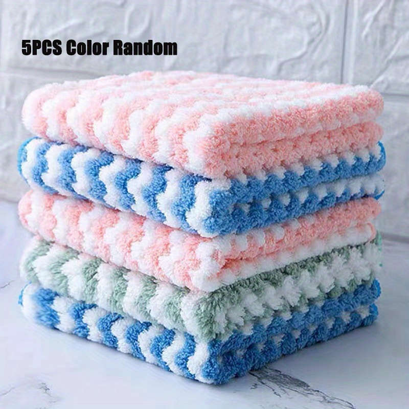 5pcs Ultra-Soft Microfiber Dish Cloths Super Absorbent Machine Washable Towels for Kitchen
