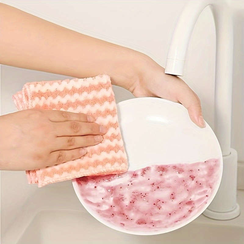 5pcs Ultra-Soft Microfiber Dish Cloths Super Absorbent Machine Washable Towels for Kitchen