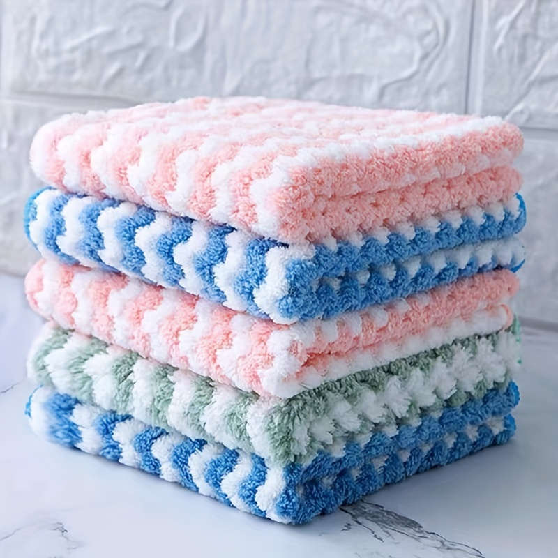 5pcs Ultra-Soft Microfiber Dish Cloths Super Absorbent Machine Washable Towels for Kitchen