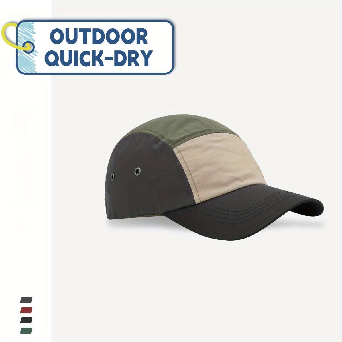 Men'S Outdoor Quick-Dry Baseball Cap Lightweight Breathable Fabric Adjustable Snapback Mul