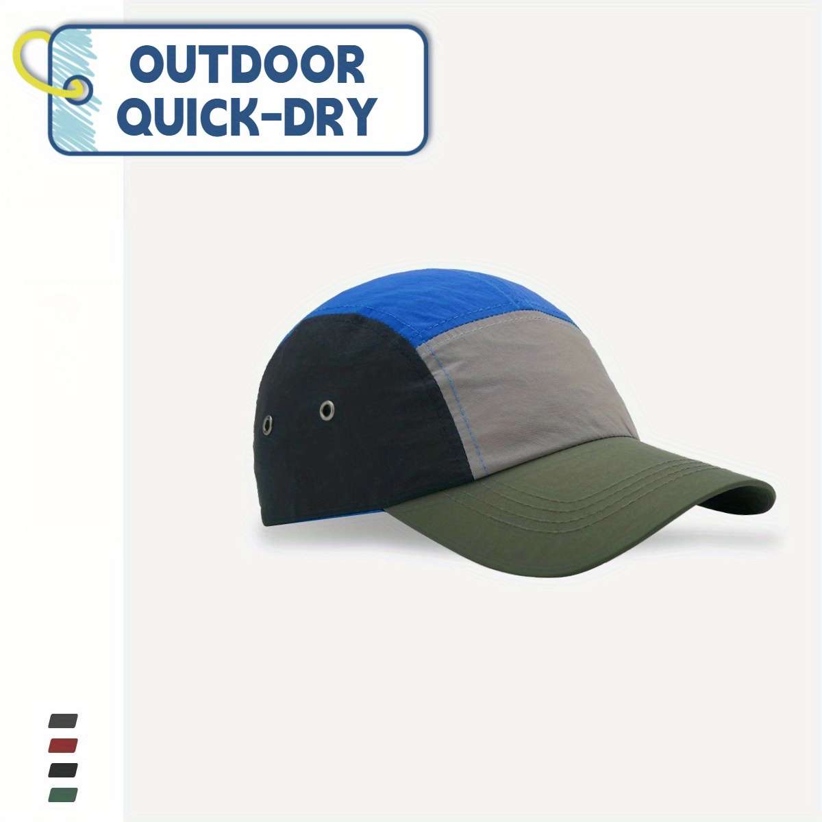 Men'S Outdoor Quick-Dry Baseball Cap Lightweight Breathable Fabric Adjustable Snapback Mul