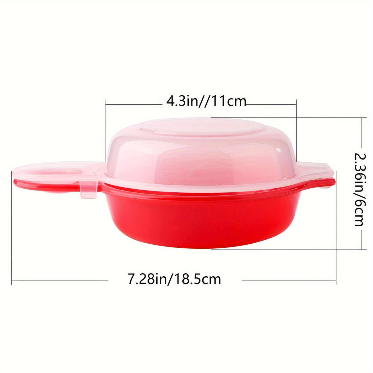 1pc EasyEggwich Microwave Egg Cooker Red and Clear Uncharged Kitchen Gadget for Perfect Break