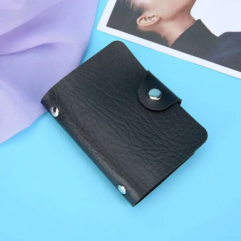 Men'S Leather Card Case Casual Portable Card Holder With Large Capacity Multiple Card Slots Perf