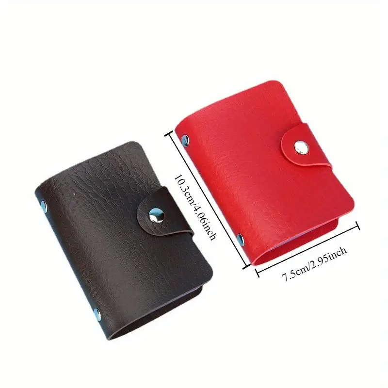 Men'S Leather Card Case Casual Portable Card Holder With Large Capacity Multiple Card Slots Perf