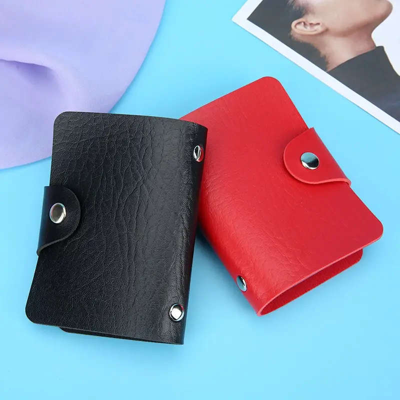 Men'S Leather Card Case Casual Portable Card Holder With Large Capacity Multiple Card Slots Perf