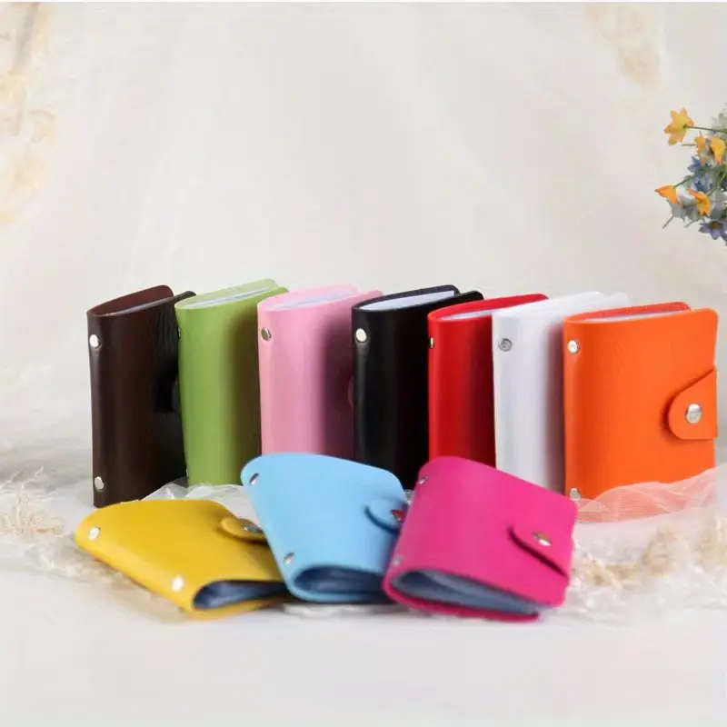 Men'S Leather Card Case Casual Portable Card Holder With Large Capacity Multiple Card Slots Perf