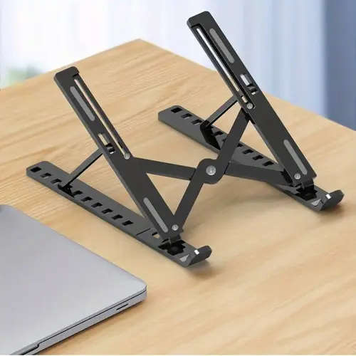 1pc Portable Laptop Stand with Cooling Base Adjustable Angle ABS Material Foldable Design Compatible