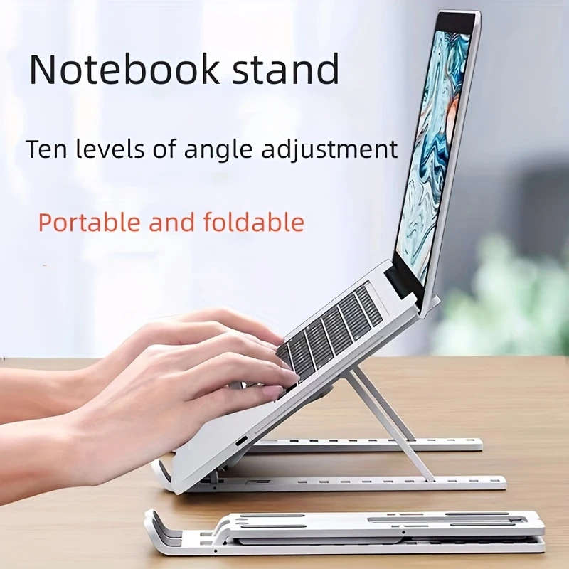 1pc Portable Laptop Stand with Cooling Base Adjustable Angle ABS Material Foldable Design Compatible