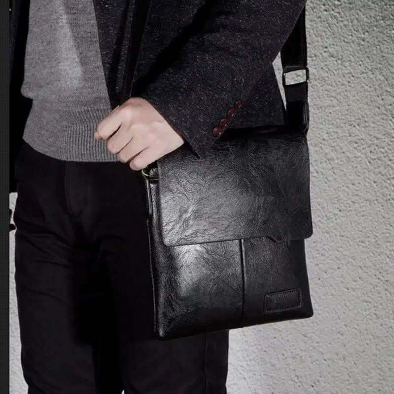 Men's Flip Shoulder Bag And Casual Long Clutch Bag, Business Retro Bag Crossbody Bag
