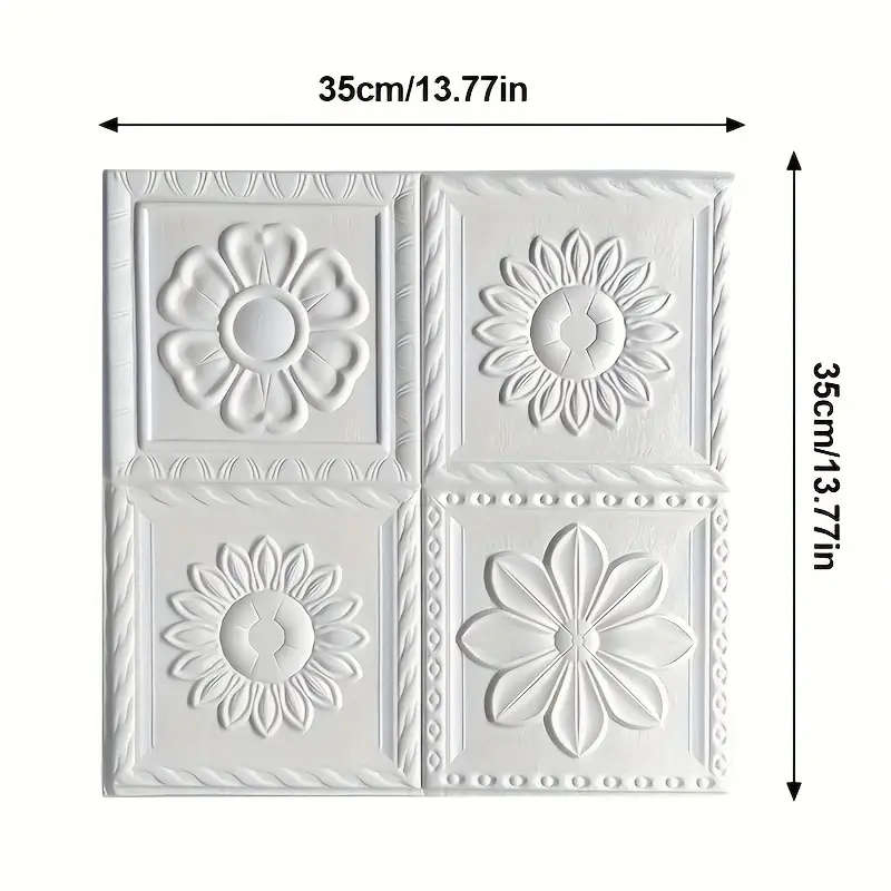 60pcs 3D Wall Tile Stickers Foam Self Adhesive Anti-collision Wallpaper