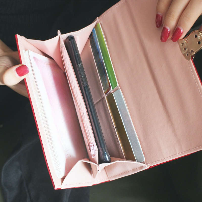 Of A Classic Solid Color Long Wallet Stylish Flap Coin Purse Spacious Credit Card Holder