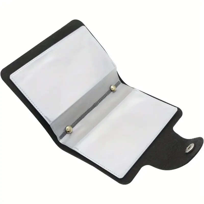 1Pc Stylish Black Wallet Featuring 24 Card Compartments Compact Holder