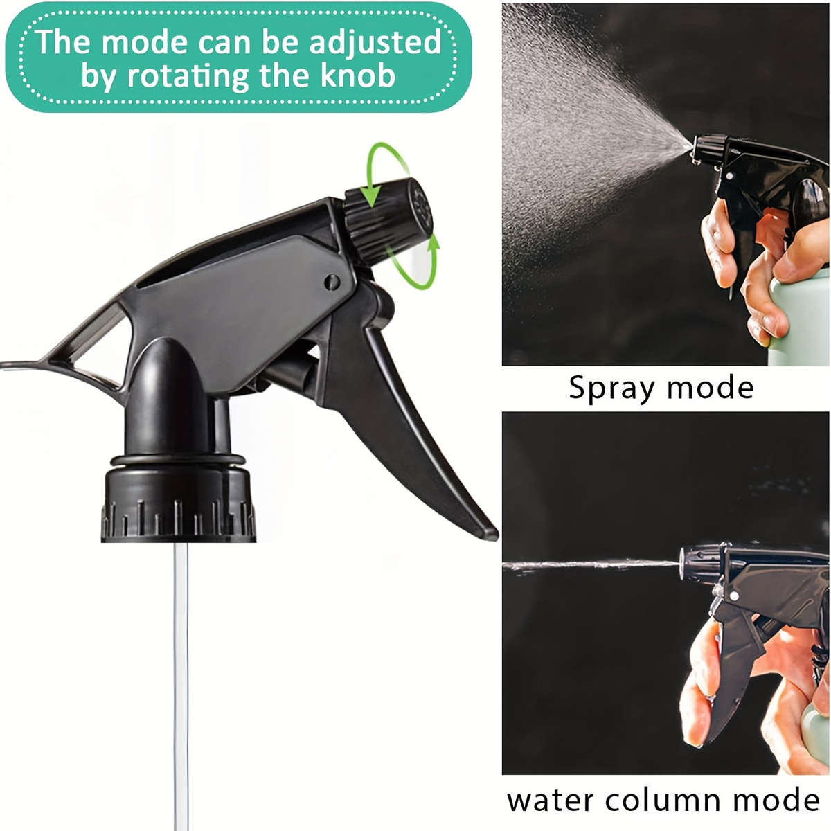 5Pcs Black Wide Application Spray Bottle Nozzles