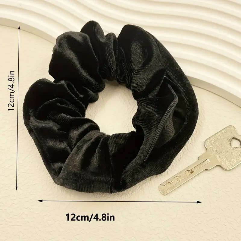 1pc Zipper Scrunchie Hair Tie with Secret Pocket