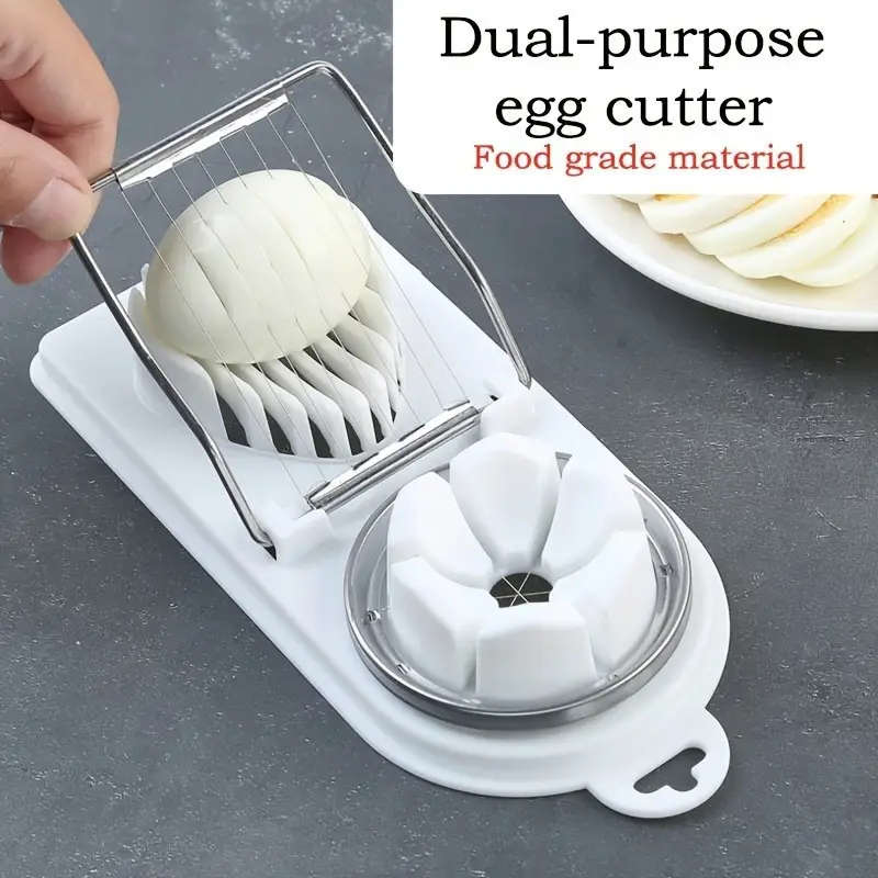 1pc 2in1 Multifunctional Egg Slicer Cutter Hard Boiled Egg Chopper Divider Dicer Kitchen