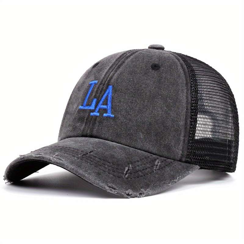 Men'S Sports Leisure Cap Breathable Cotton Mesh Trucker Hat With Adjustable Snapback Closur
