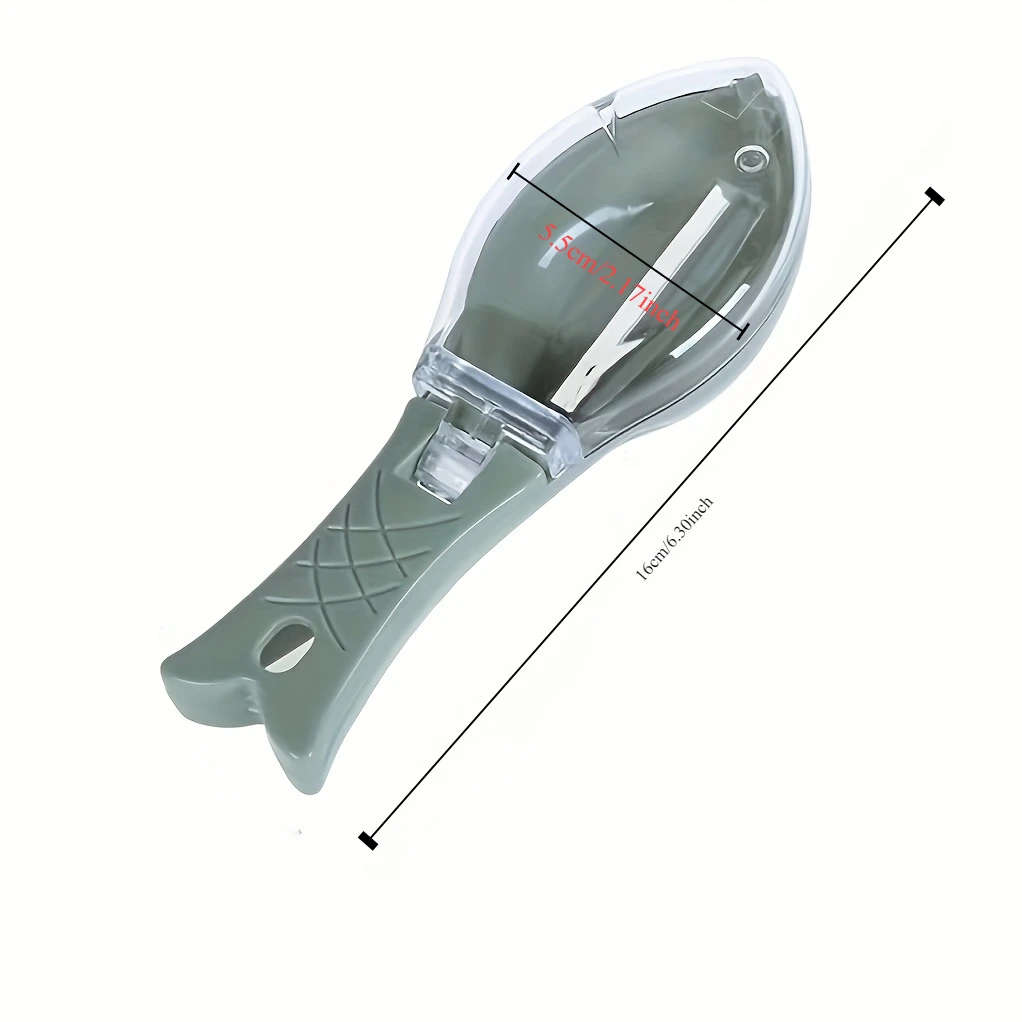 1pc Fish Scale Remover with Lid Durable PVC Scraper for Efficient Kitchen Fish Cleaning Non-Electric