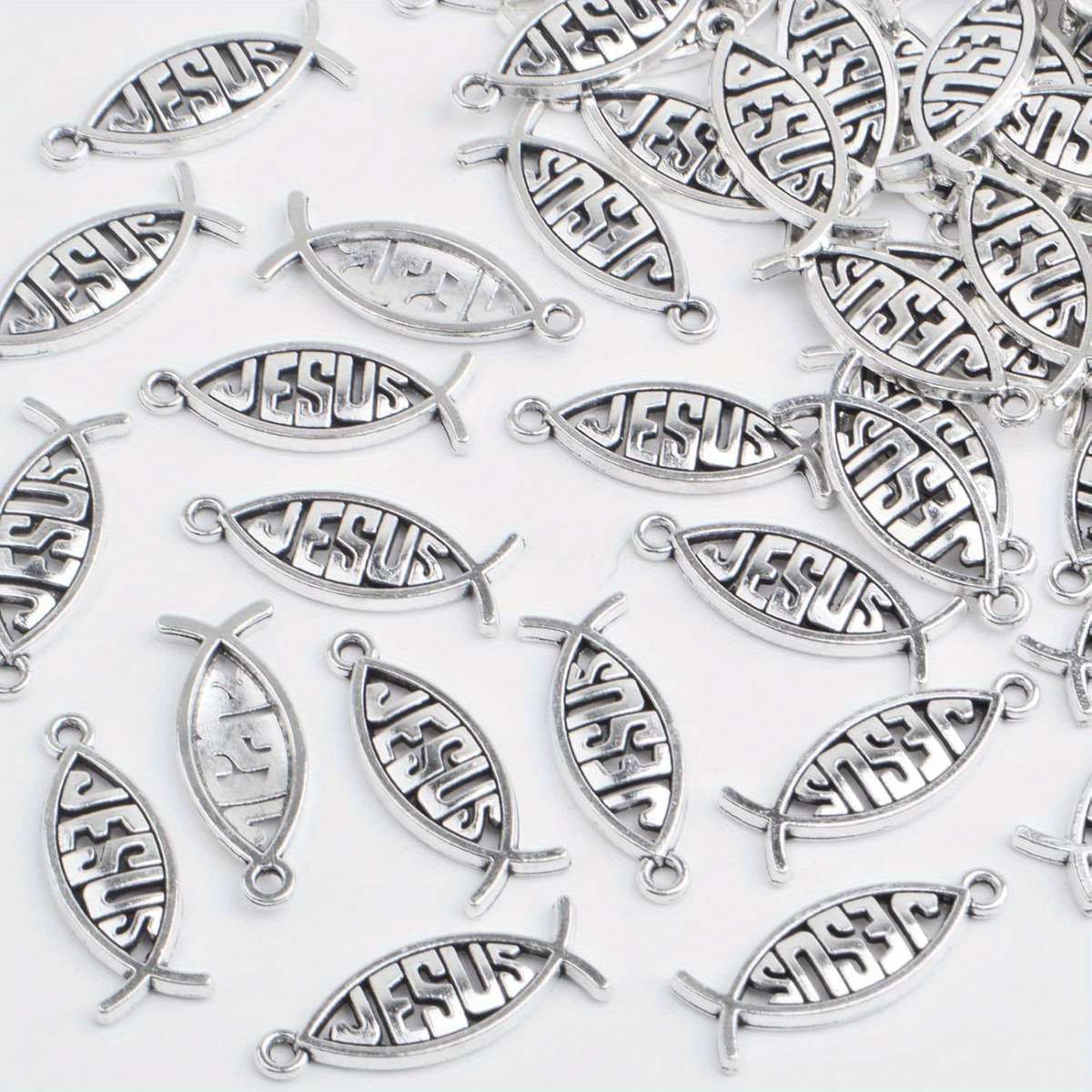 1 Piece Mixed Transparent Color 50pcs Jesus Theme Pendant