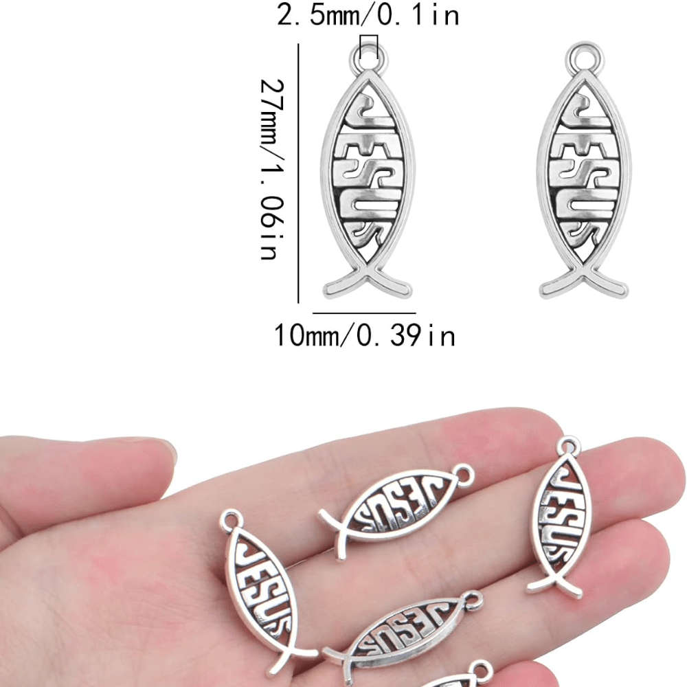 1 Piece Mixed Transparent Color 50pcs Jesus Theme Pendant