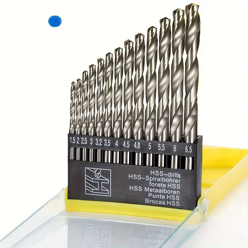 13 Pcs Twist Drill Bits Stainless Steel and Hard Metal