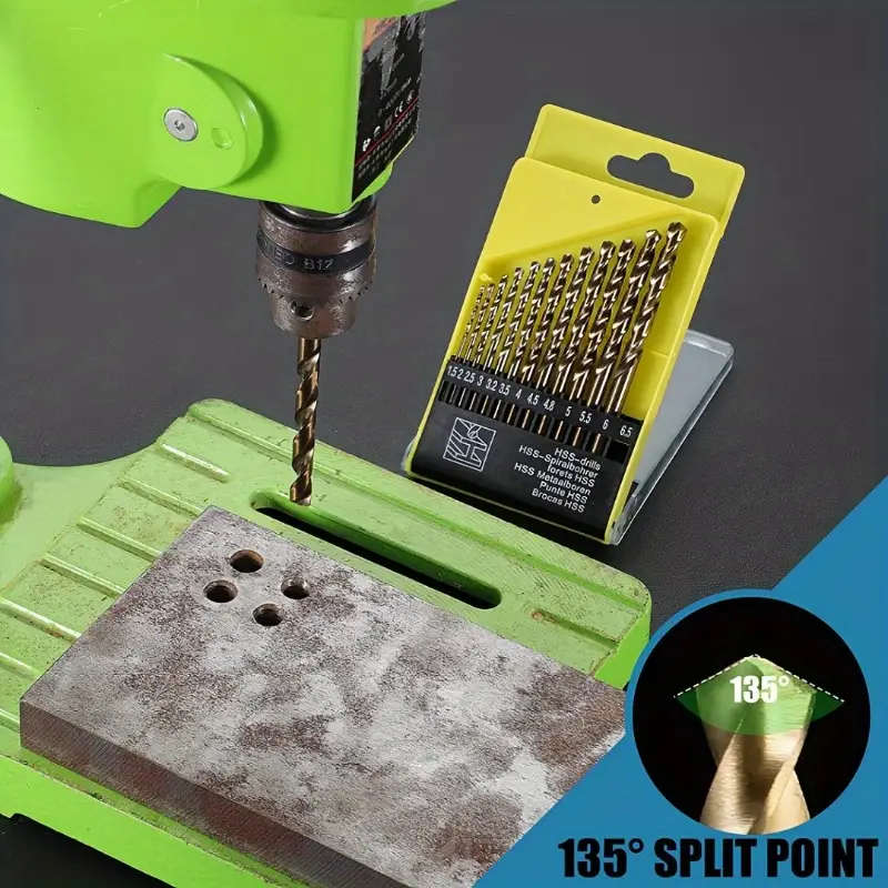 13 Pcs Twist Drill Bits Stainless Steel and Hard Metal