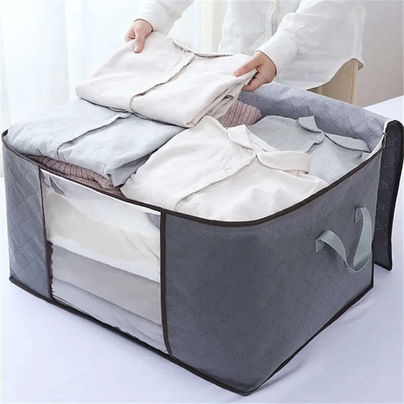 Extra-Large Storage Bag with Reinforced Handles - Clear Window, Sturdy Zippers for Bedding Etc